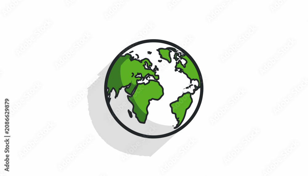 Fototapeta premium Green Earth Globe Illustration.