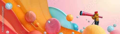 A vibrant 3D illustration of a bar graph with costs increasing steadily, symbolizing rising expenses and inflation  ,3DCG