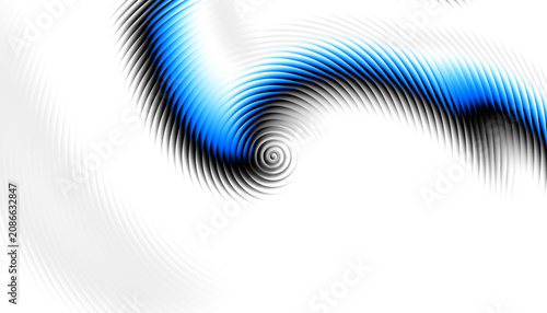Blue ripple glass texture abstract gradient background with optical circle wave pattern. Overlay illustration on transparent background
