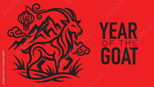 year of the goat zodiac 2027 happy chinese new year lunar china modern logo vector design 21