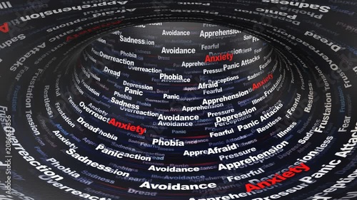 ANXIETY Keywords Animation on Tunnel Walls, Background, Loop
