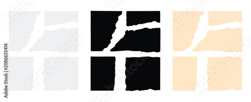 Obraz na plátně Ripped Paper Edge Collection Torn Paper Borders and Distressed Frame Vector Set