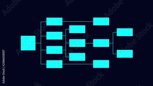 Abstract glowing workflow diagram overlay. Business process mapping and data structure visualization. Digital flowchart interface. Smart planning, animation