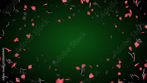 Falling French Poker Card Suit Symbol Animation, Background, Loop
