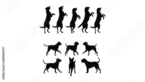 Canvas Print Dogs are arranged in multiple poses including standing and sitting positions