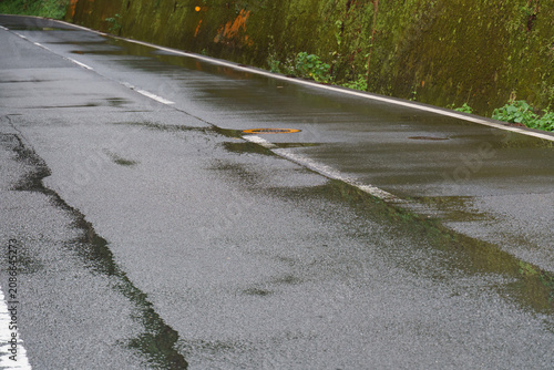 雨の日の道
