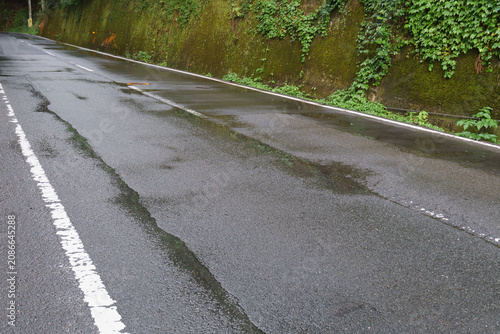 雨の日の道