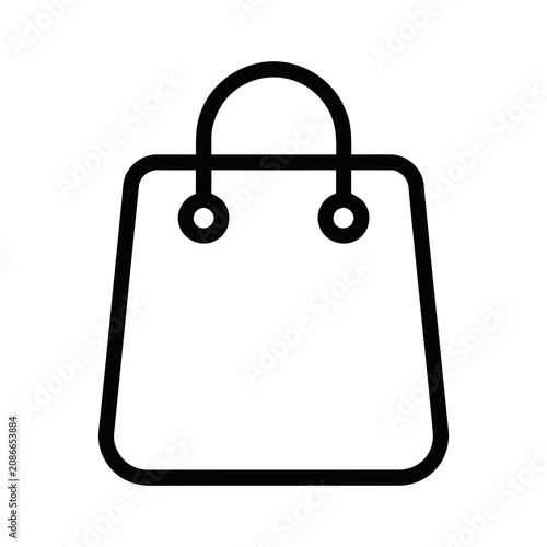 Simple Outline Handdrawn Shopping Bag Icon Representing Commerce and Retail