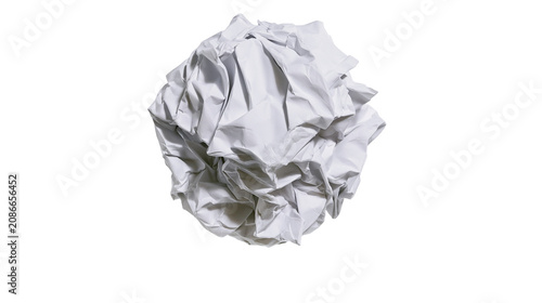 фотографія Crumbled white paper ball representing failure or discarded ideas, isolated on t