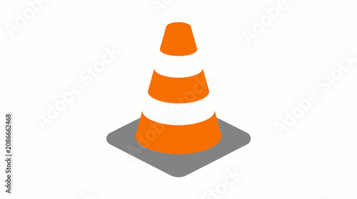 Quadro su tela Orange traffic cone icon