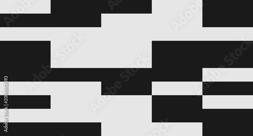 Tableau sur toile A minimalist abstract design of alternating black and white rectangles forming a bold geometric composition