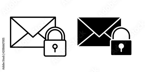 Email Privacy Icon for secure email protection confidential communication and user privacy use in UI UX websites apps and systems Vector illustration with stroke and fill on a white background.