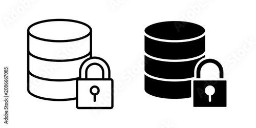 Tableau sur toile Encrypted Storage Icon for secure data storage encrypted files and privacy protection use in UI UX websites apps and systems Vector illustration with stroke and fill on a white background