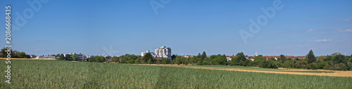 Obraz na płótnie germany, expansive xxl panorama overlooking ostfildern ruit village behind endle