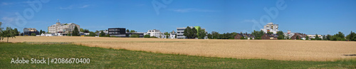 Fotografie germany, expansive panoramic countryside overlooking ostfildern ruit village bey