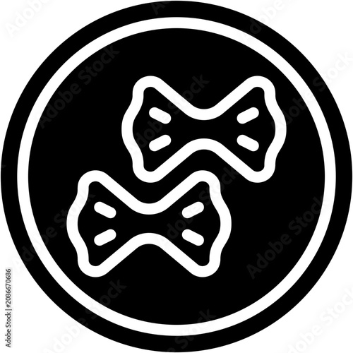 Cuadro en lienzo Farfalle pasta Icon - Vector Graphic Design