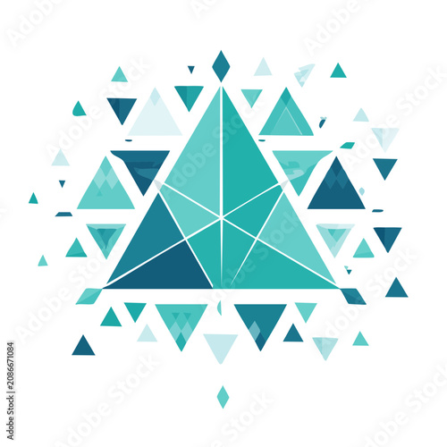 Teal and Blue Geometric Triangle Pattern