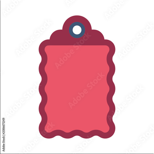 Blank tag with scalloped edges and hole