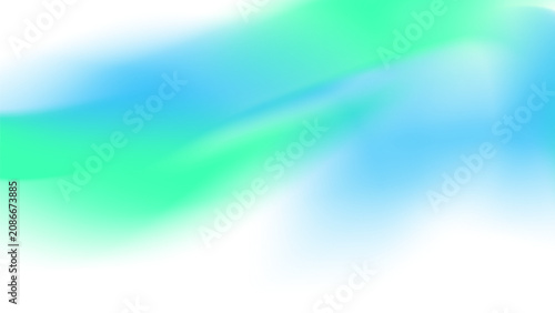 Abstract neon green and blue aurora waves