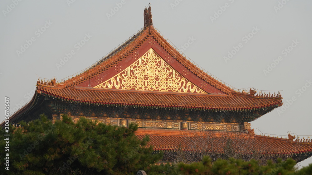 Obraz premium The old buildings view in the old temple of the China