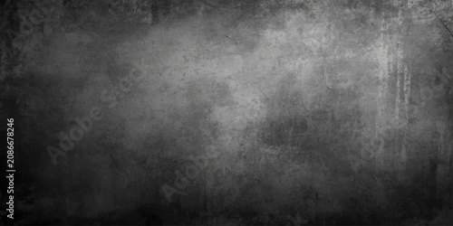 Konstfotografi Dark Grunge Metal Wall Texture Background with Vintage Black Concrete Surface Ag