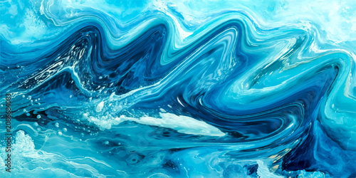 Photos Abstract Ocean Current Fluid Art mesmerizing swirl of blues and whites creates an abstract representation of ocean currents and waves, evoking a sense of movement and depth