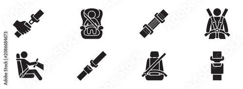 Foto Car seat belt icon set