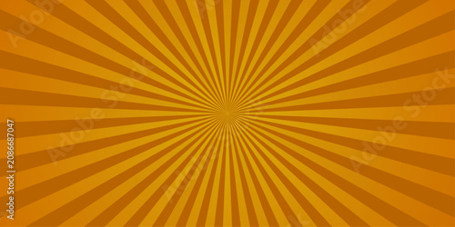 Tableau sur toile Radiant Sunburst Pattern An abstract, graphic representation of a sunburst radiating outwards with alternating shades of orange, creating a vibrant and energetic backdrop