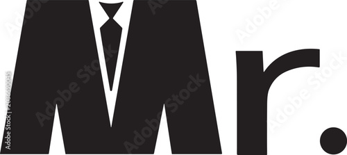 Mr Typography Vector Design with Necktie Integrated into Bold Modern Lettering