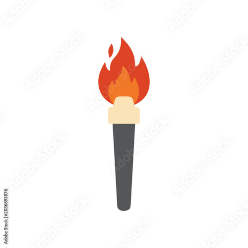 Fotografía Torch with flame on top burning.