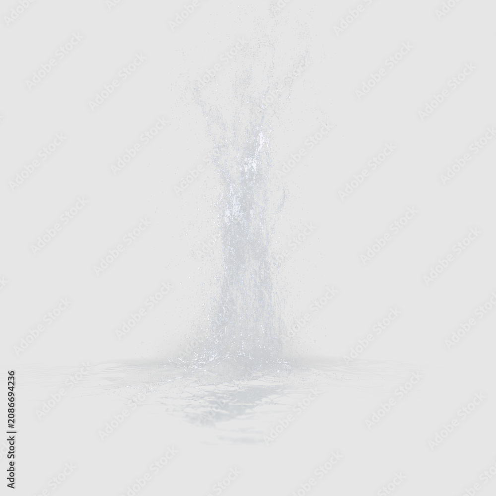 Obraz premium Water fountain spray on a transparent background during a sunny day