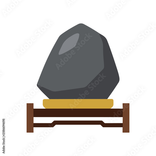 Fotografie Large Gray Rock on a Table.