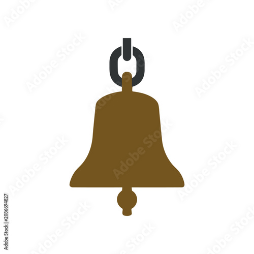 Foto Brown Metal Bell with Clapper.