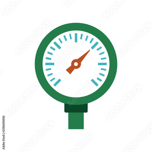 Cuadro en lienzo Green pressure gauge dial indicator.