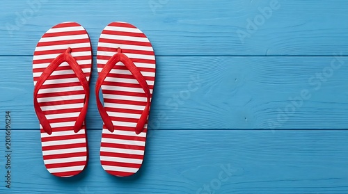 Red Flipflops with Copy Space
