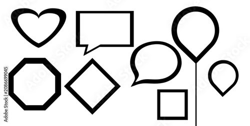 Set of simple geometric icons