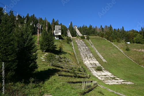 Bild auf Leinwand Igman Olympic Jumps – Abandoned 1984 Winter Olympics Ski Jump in Bosnia, Bosnia
