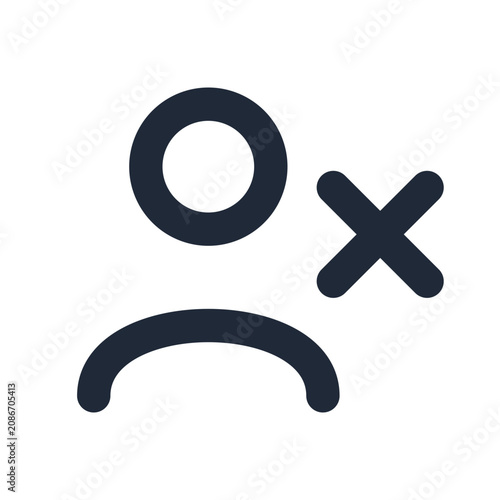 Fotografía Rejected candidate line icon, recruitment outline symbol