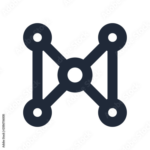 Photos Knowledge graph line icon, artificial intelligence outline symbol
