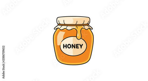 Bild auf Leinwand Jar of golden honey sweet liquid.