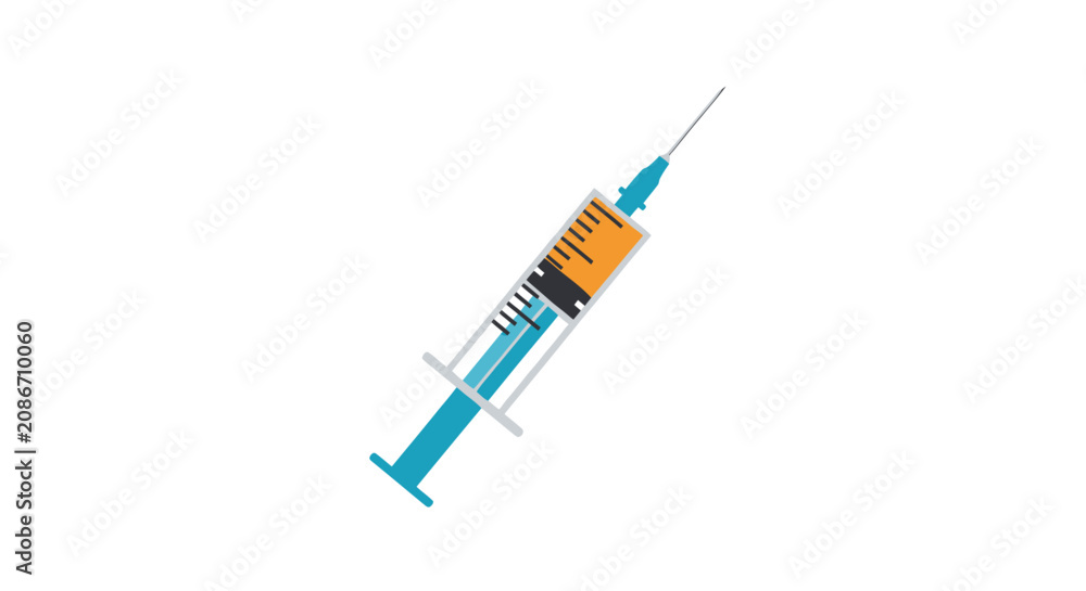 Fototapeta premium Medical Syringe with Needle Closeup.