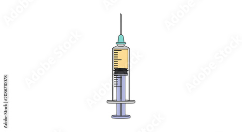 Slika na platnu Medical syringe with needle closeup.