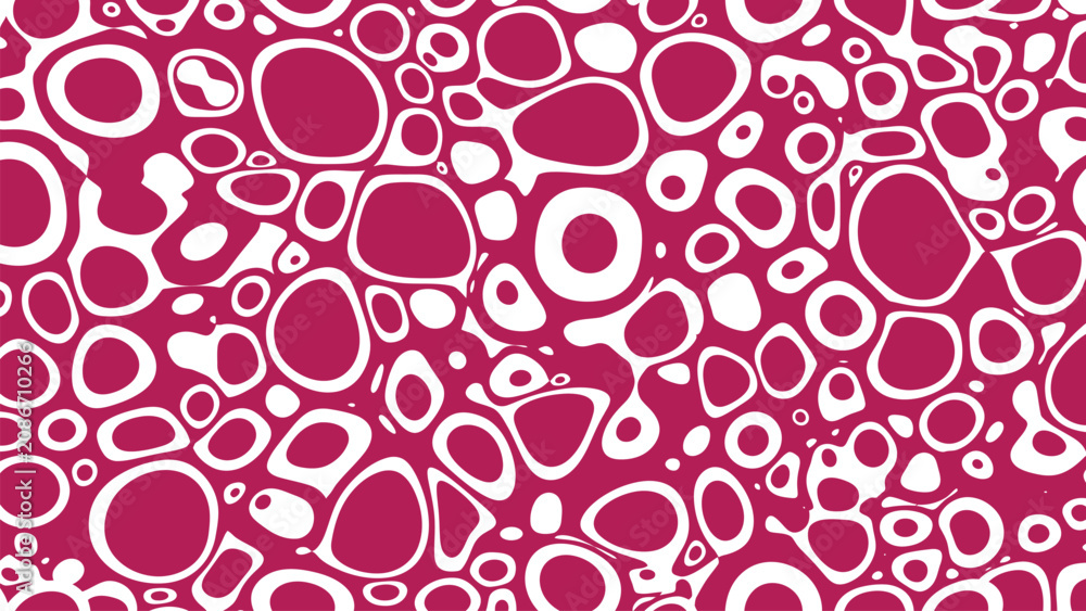 Fototapeta premium Abstract white bubble pattern on magenta background — seamless texture for backgrounds, design, wallpaper, textiles, and packaging. Flat vector illustration EPS 10.
