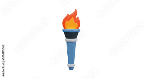 Fotografía Olympic torch with burning flame.