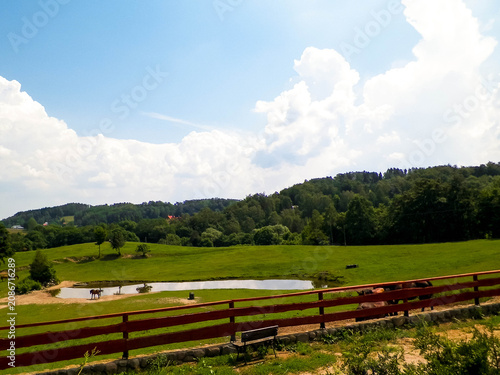 Fotografía Idyllic landscape of kashubian village.