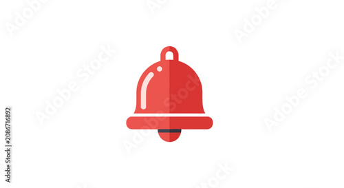 Foto Red bell notification icon symbol.