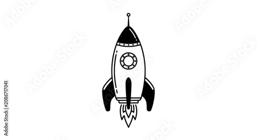 Принти на полотні Rocket Ship Icon Black White.