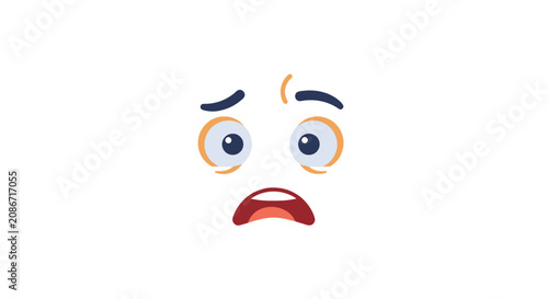 Quadro su tela Sadness emoticon with raised eyebrows.