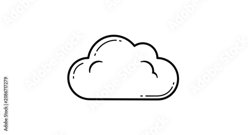 Bild auf Leinwand Simple Cloud Icon Weather Symbol.