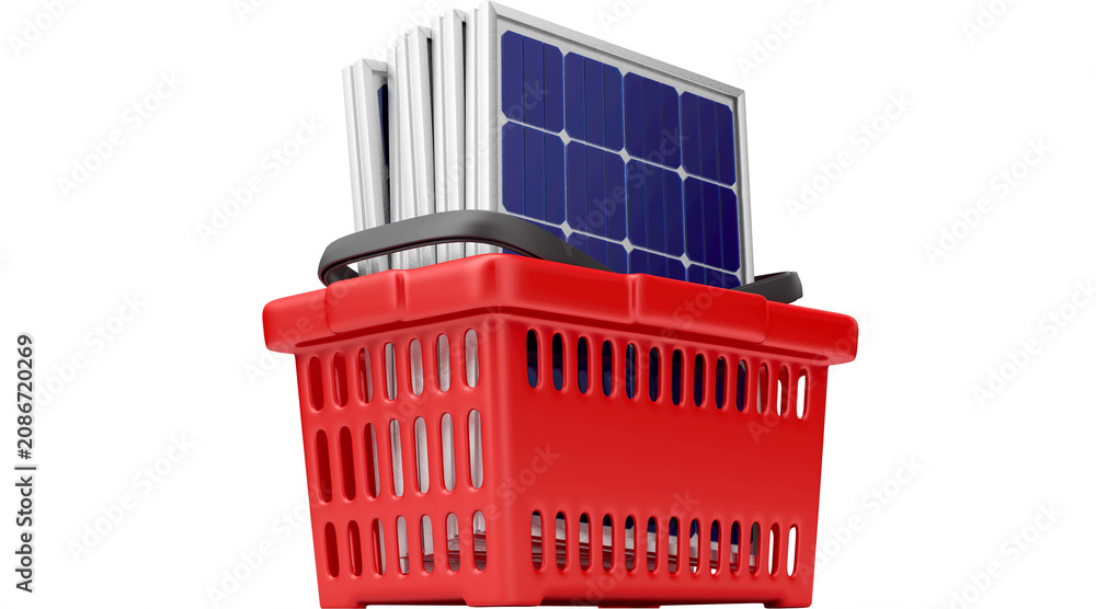Fototapeta premium solar panel basket png isolated